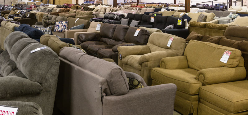 Grand Outlet in Roanoke showing a bunch of sofas